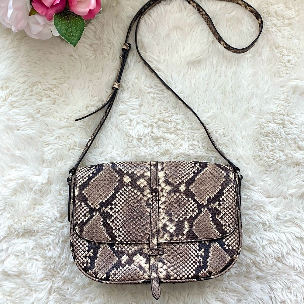 Banana Republic Snake Print Leather Crossbody
